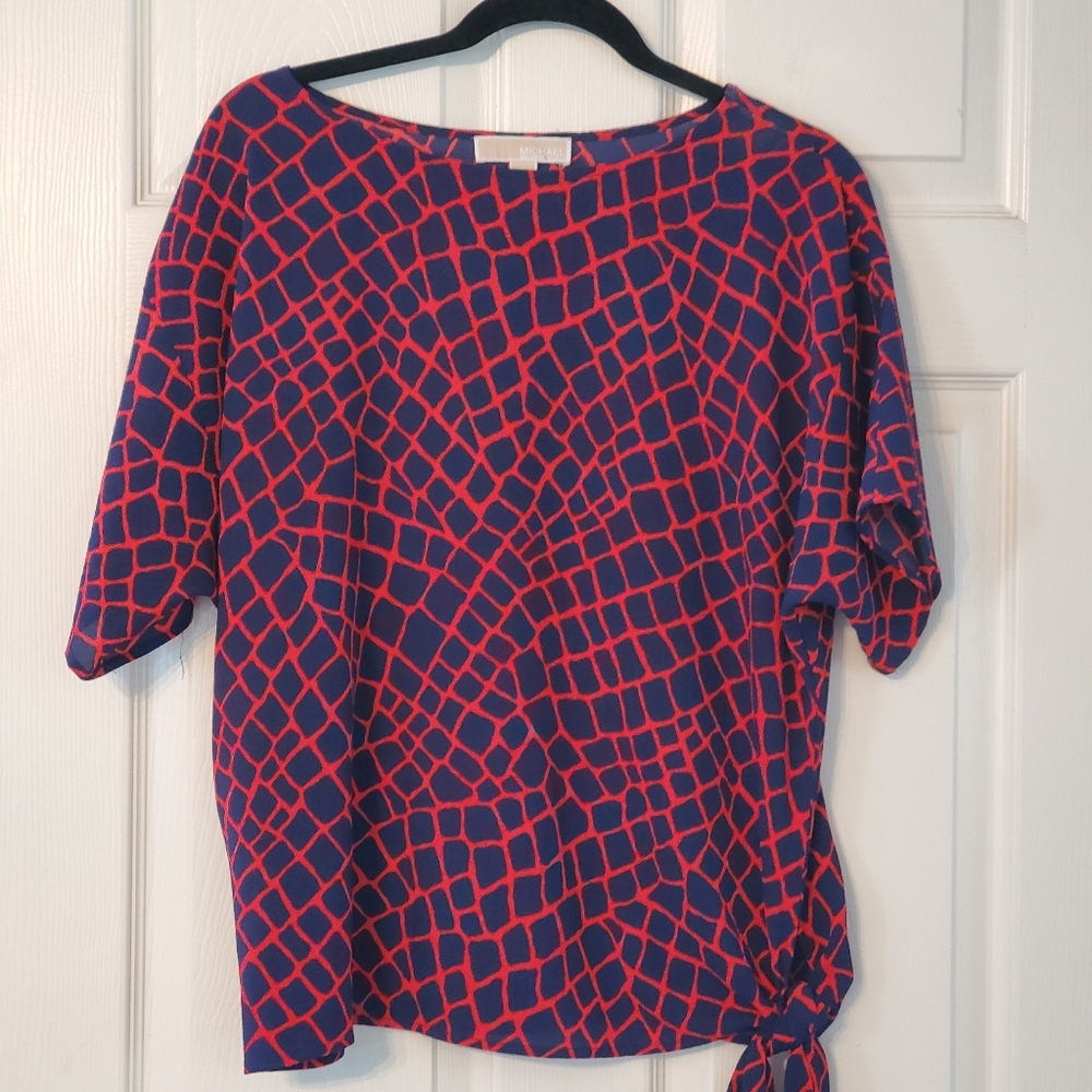 MICHAEL KORS - giraffe side tie blouse
